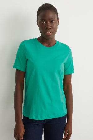 C&A BasicOrganic Katoenen T-shirts Groen | GPU-294758