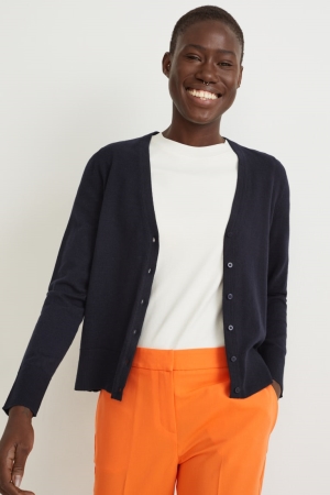 C&A Basic Cardigan Donkerblauw | TRU-478693