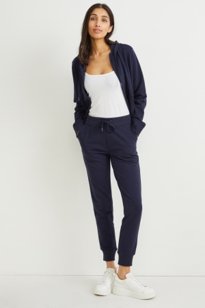 C&A Basic Joggers Organic Katoenen Broek Donkerblauw | SJU-782051