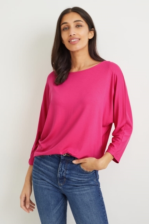 C&A Basic Long Sleeve With Lenzing™ Ecovero™ Topjes Roze | GFQ-579360
