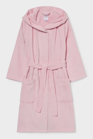 C&A Bathrobe With Hood Organic Katoenen Zwemkleding Roze | FMK-905761