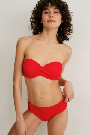 C&A Bikini Bottoms Mid Rise Zwemkleding Rood | SHI-538924