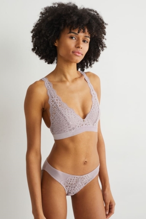 C&A Bralette Gewatteerd Lycra® Ondergoed Lichtpaars | VKM-842916