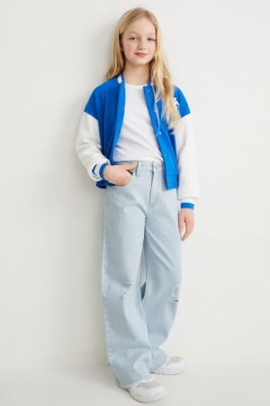 C&A Brede Leg Jeans Blauw Lichtblauw | VRF-958147
