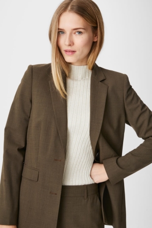 C&A Business Blazer Blazer Donkergroen | FMI-973612