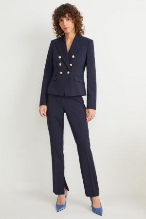 C&A Business High Taille Slim Fit Recycled Broek Donkerblauw | OIW-689245