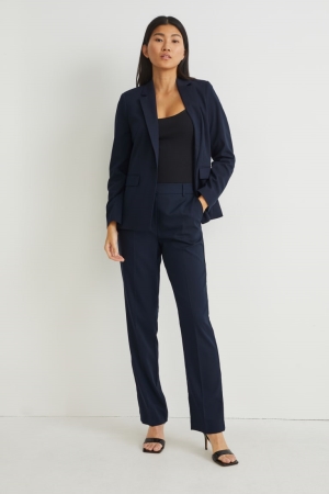 C&A Business Mid-rise Taille Regular Fit Recycled Broek Donkerblauw | QDN-981673