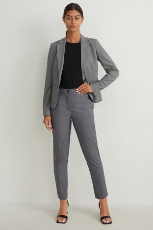 C&A Business Mid-rise Taille Slim Fit Broek Grijs | RCQ-408659