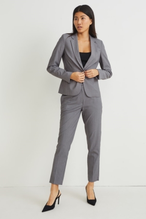 C&A Business Mid-rise Taille Slim Fit Recycled Broek Grijs | MAB-058973