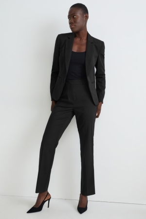C&A Business Rechtdoor Fit Recycled Broek Zwart | FMT-039486