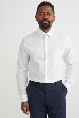 C&A Business Regular Fit Kent Collar Recycled Overhemd Wit | YWI-609712