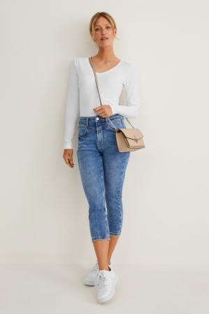 C&A Capri High Taille Broek Blauw | IRN-415873