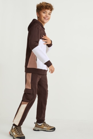 C&A Cargo Joggers Broek Donkerbruin | FUI-971486