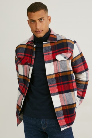 C&A Check Jassen Rood Donkerblauw | TPD-029651