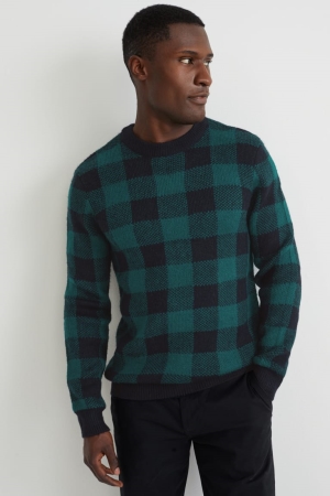 C&A Check Jumpers Donkergroen | ZMV-936804