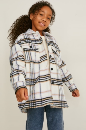 C&A Check Overhemd Wit | PYF-804576