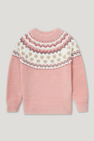 C&A Chenille Recycled Shiny Jumpers Roze | LQC-305176