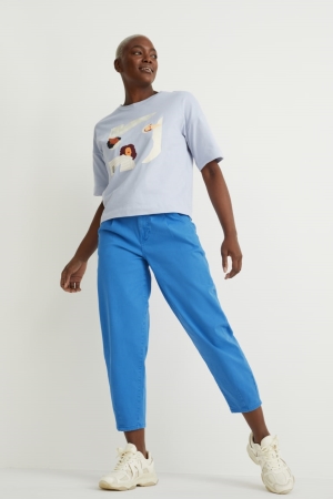 C&A Chinos Mid-rise Taille Tapered Fit Broek Blauw | HSN-138472