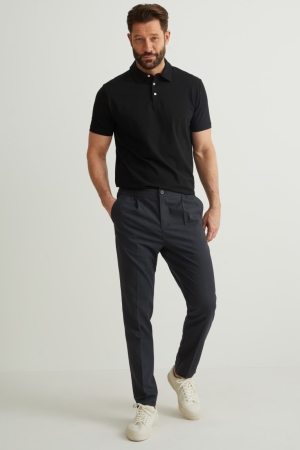 C&A Chinos Tapered Fit Flex Broek Donkergrijs | MYV-085361