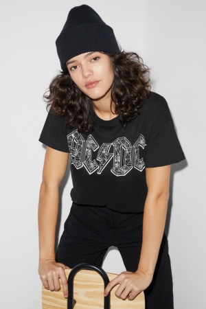 C&A ClockhouseAc/Dc T-shirts Zwart | XRS-056947