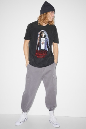 C&A ClockhouseStranger Things T-shirts Donkergrijs | IFU-971852