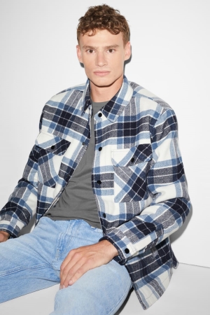 C&A Clockhouse Check Jassen Donkerblauw Wit | RGH-701436
