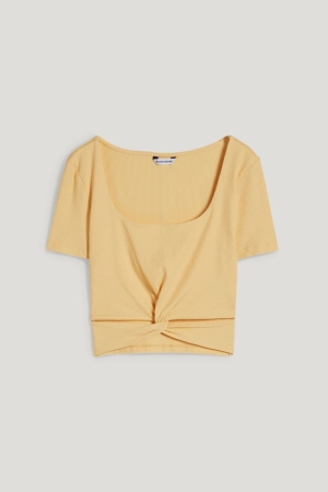 C&A Clockhouse Cropped T-shirts Geel | ZUD-241570