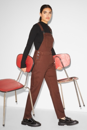 C&A Clockhouse Dungarees Broek Bruin | FKO-376945