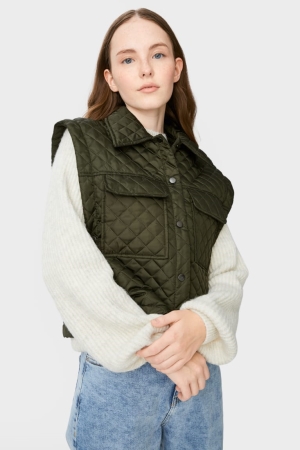 C&A Clockhouse Gewatteerd Gilet Jassen Donkergroen | ZJE-819327