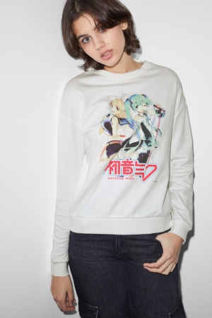 C&A Clockhouse Hatsune Miku Sweatshirts Wit | FHS-912375