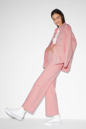 C&A Clockhouse High Taille Brede Leg Broek Roze | HCY-819657