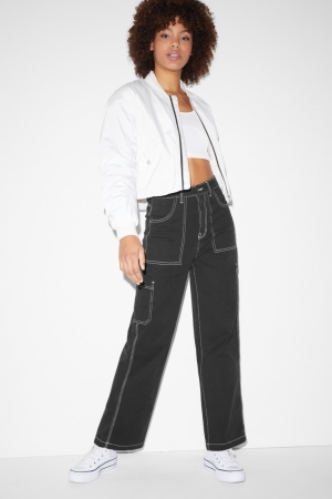 C&A Clockhouse High Taille Brede Leg Broek Zwart | KZD-837510
