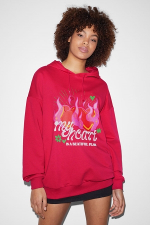C&A Clockhouse Hoodie Rood | HYM-162059