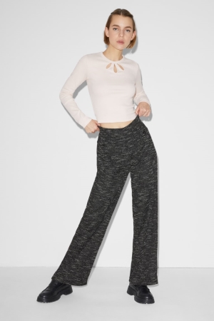 C&A Clockhouse Jersey Loose Fit Broek Zwart | FNE-675098