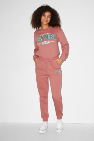 C&A Clockhouse Joggers Bambi Broek Donkerroze | CNX-160529