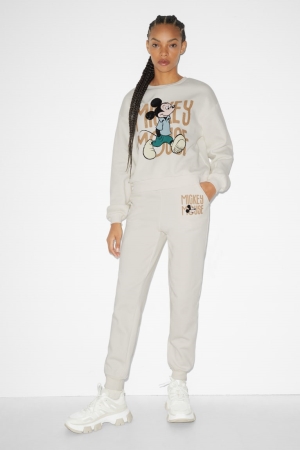 C&A Clockhouse Joggers Mickey Mouse Broek Wit | UBI-035621