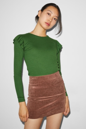 C&A Clockhouse Long Sleeve Topjes Donkergroen | CSO-129603