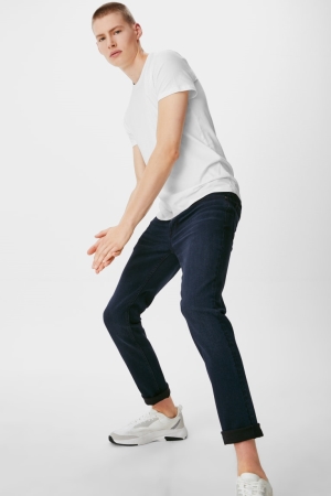 C&A Clockhouse Mager Lycra® Jeans Blauw Donkerblauw | SOW-548091