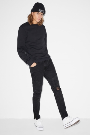 C&A Clockhouse Mager Lycra® Jeans Zwart | EKD-741083