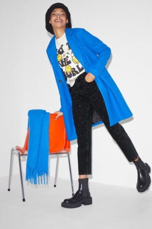 C&A Clockhouse Mom High Taille Broek Zwart | YTC-718493
