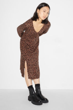 C&A Clockhouse Patterned Jurken Bruin | RXY-172604