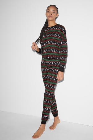 C&A Clockhouse Pyjama Snoopy Nachtkleding Zwart | UHP-756920
