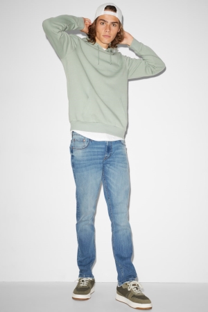 C&A Clockhouse Slim Lycra® Jeans Blauw Lichtblauw | PKE-287610