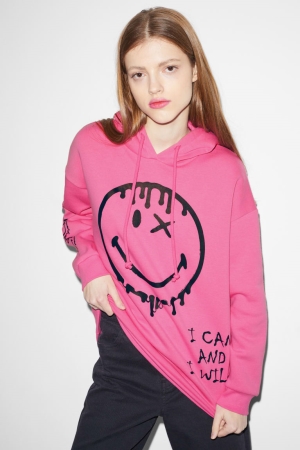 C&A Clockhouse Smileyworld® Hoodie Roze | JNI-678320