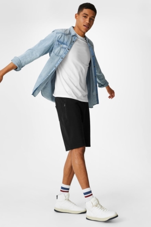 C&A Clockhouse Sweat Korte Broek Zwart | UHQ-381527