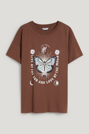 C&A Clockhouse T-shirts Donkerbruin | ZNC-428610