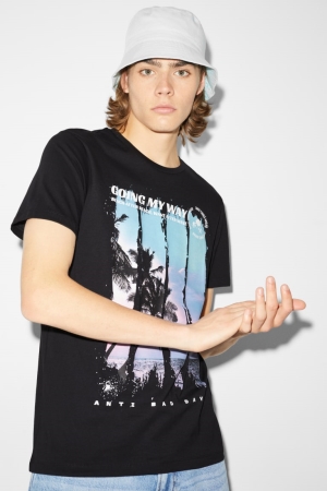 C&A Clockhouse T-shirts Zwart | KFH-026417