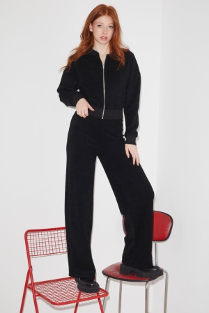 C&A Clockhouse Terry Cloth Joggers Broek Zwart | MGB-193725