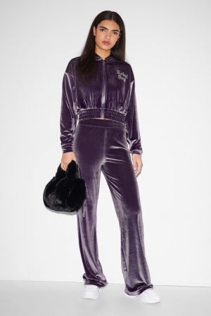 C&A Clockhouse Velvet Joggers Broek Paars | DCY-603512