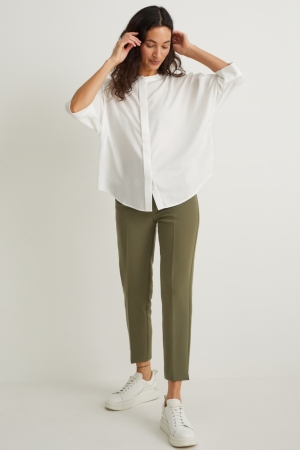 C&A Cloth High Taille Cigarette Fit Recycled Broek Groen | SXQ-806453